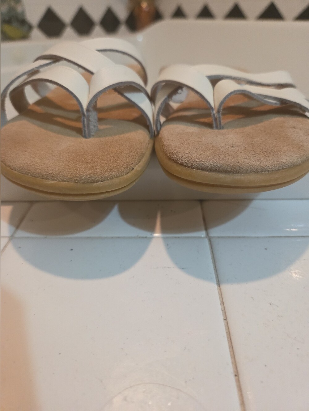 Vintage Lani Made In Italy Leather Flip Flop 8.5 M w/ Orig Box 90s Coastal Gma - Picture 8 of 11